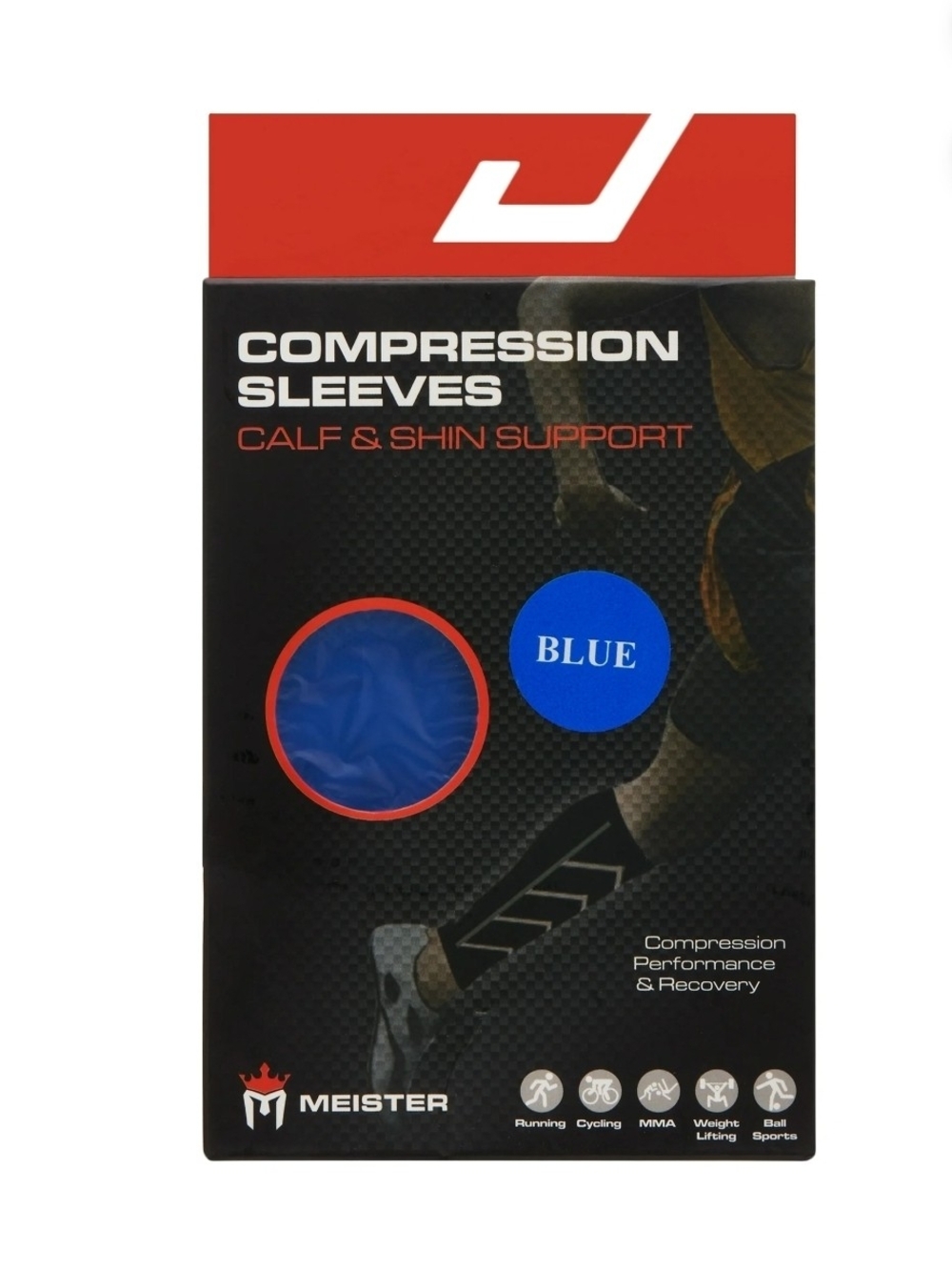 Meister Blue Compression Calf&Shin Support Small Running Recovery Athletic Gear